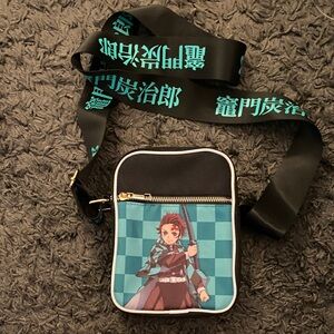 Anime Character Crossbody Bag - Black and Blue